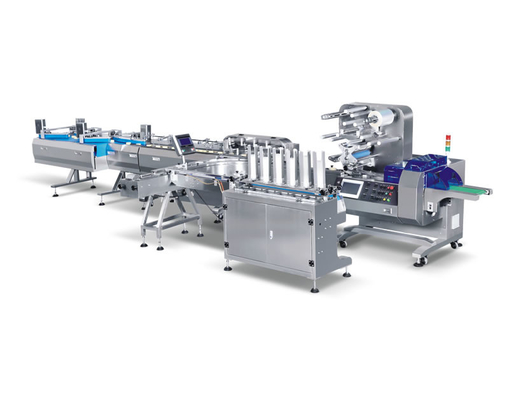 Chaîne de montage horizontale d'emballage alimentaire de tasse pain de gâteau alimentant Tray Loading Packing