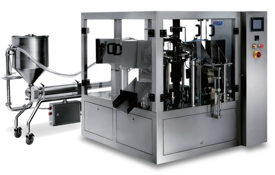 La machine de remplissage liquide verticale de grande viscosité de tirette de Doypack Premade se lèvent