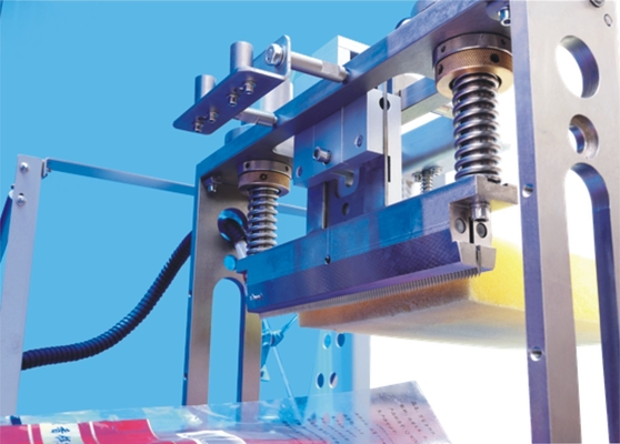 Échange du dispositif horizontal automatique de gousset de machine à emballer d'écoulement
